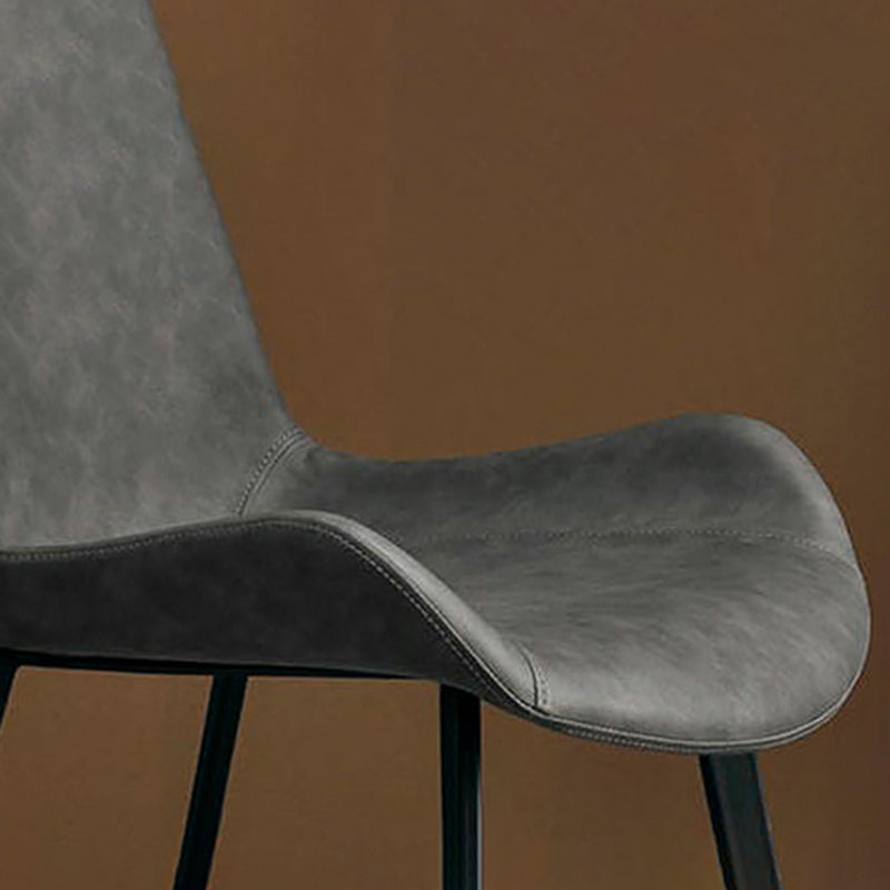 Industrial Dining Chair with Metal Frame Matte Finish Solid Back Side Chair