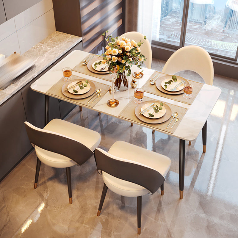 Open Back Armless Dining Chairs Glam Style Home Dining Side Chair