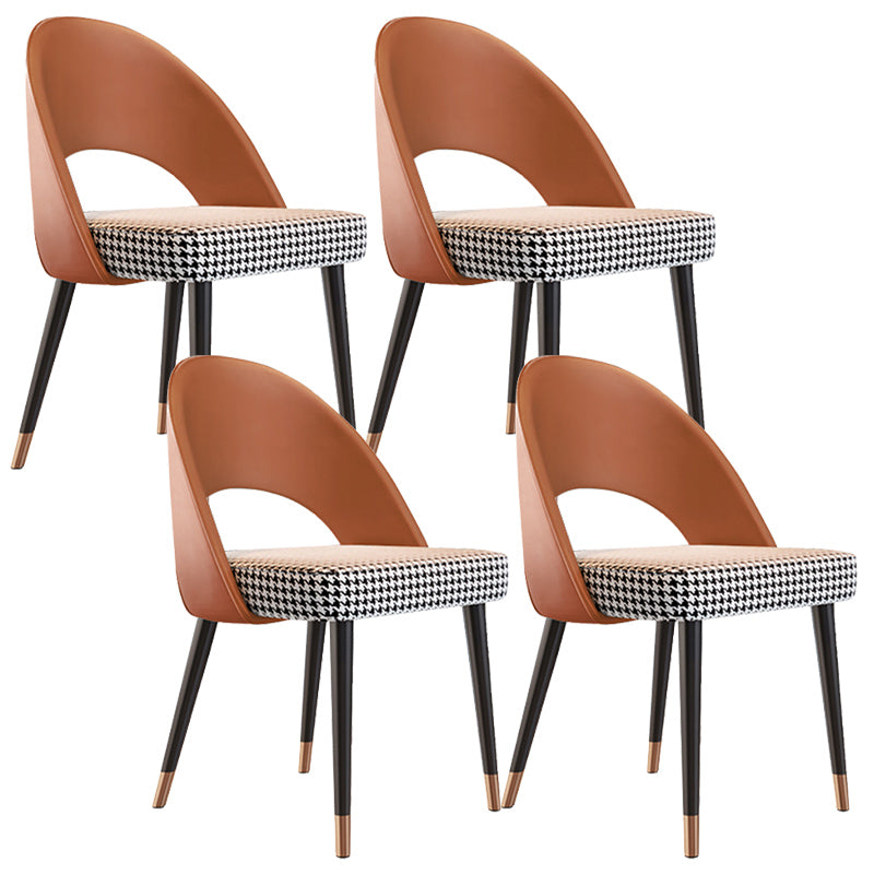 Open Back Armless Dining Chairs Glam Style Home Dining Side Chair