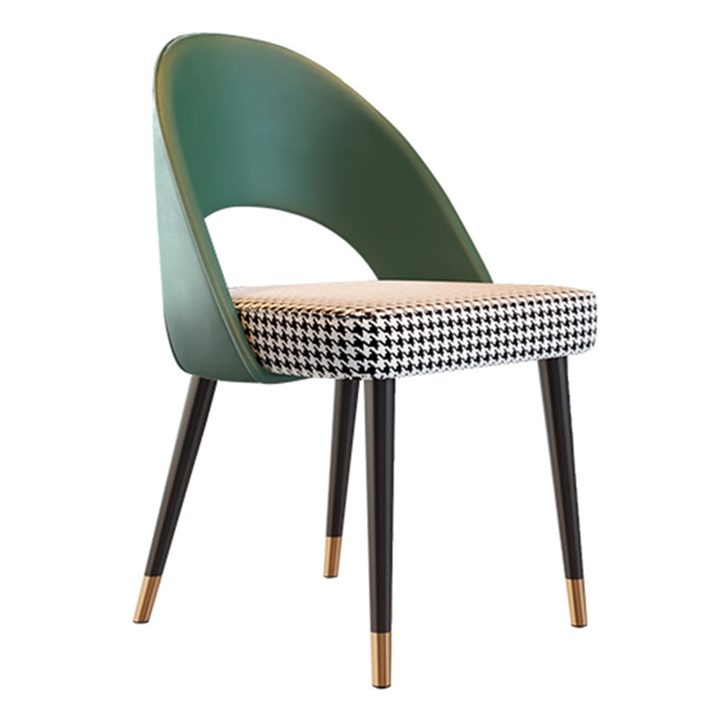 Open Back Armless Dining Chairs Glam Style Home Dining Side Chair