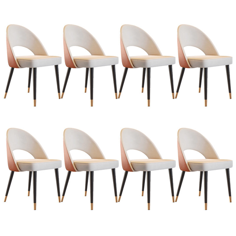 Open Back Armless Dining Chairs Glam Style Home Dining Side Chair