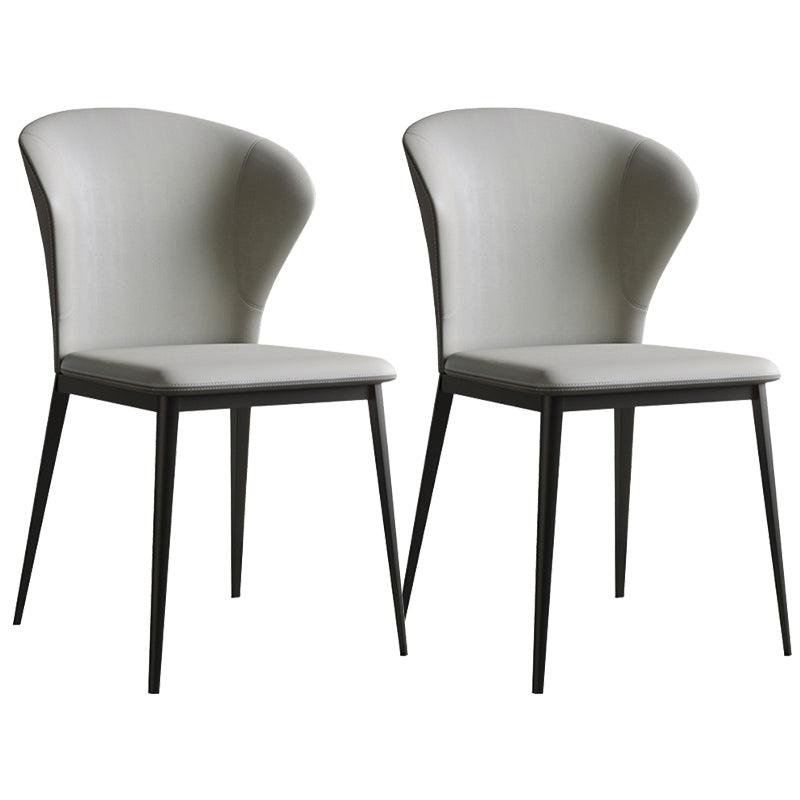 Sedie da pranzo industriali senza braccia black gambe sedia laterale di Wingback