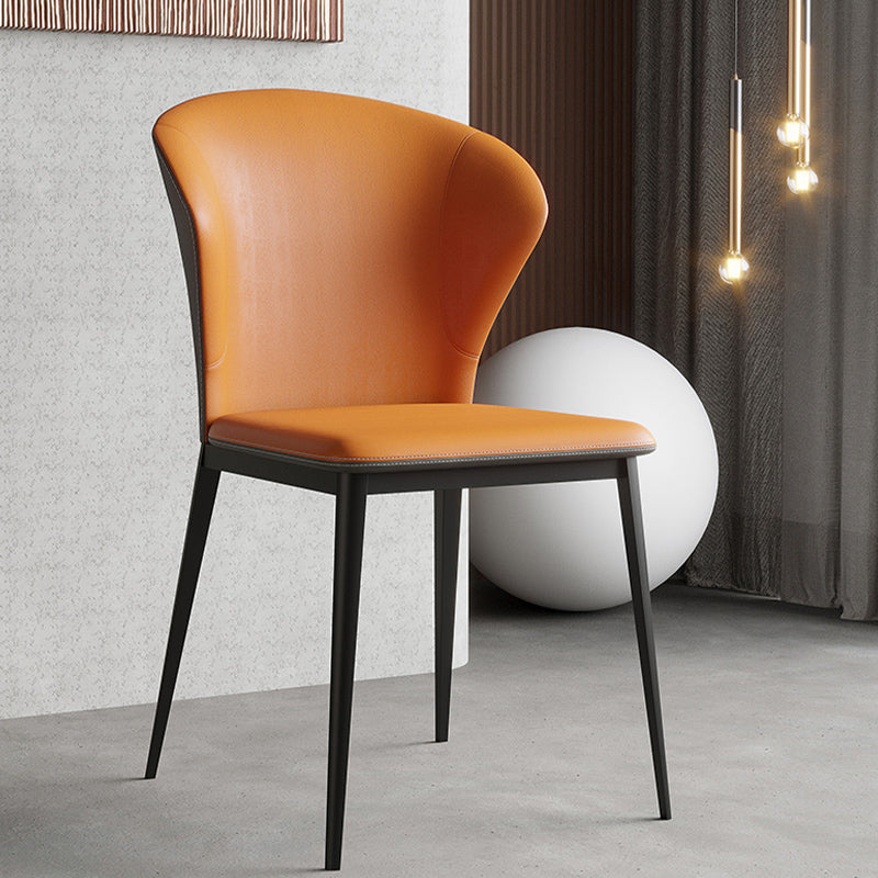 Sedie da pranzo industriali senza braccia black gambe sedia laterale di Wingback