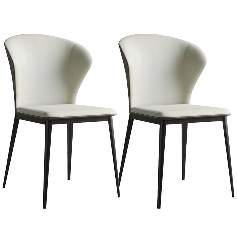 Sedie da pranzo industriali senza braccia black gambe sedia laterale di Wingback