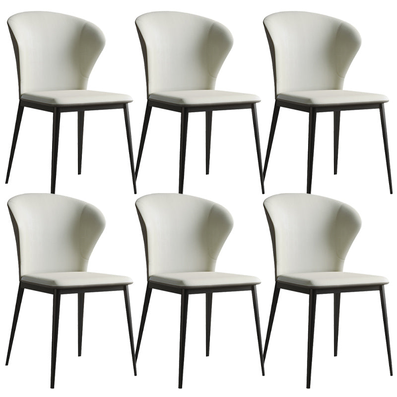 Sedie da pranzo industriali senza braccia black gambe sedia laterale di Wingback