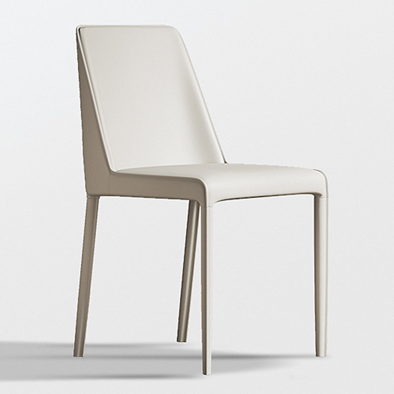 Contemporary Home Upholstered Side Chair Matte Finish Dining Chair Ivory 1 Piece Clearhalo 'Dining Chairs' 'Dining Tables & Seating' 'dining_chair' 'furn' 'furn_dining_chair' 'Furniture' 'Kitchen & Dining Furniture' 6138589