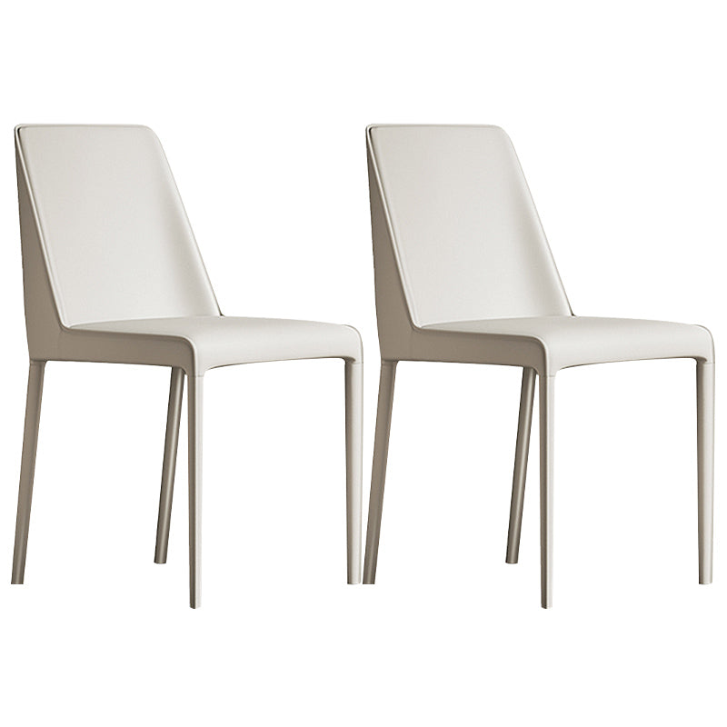 Contemporary Home Upholstered Side Chair Matte Finish Dining Chair Ivory 2 Piece Set Clearhalo 'Dining Chairs' 'Dining Tables & Seating' 'dining_chair' 'furn' 'furn_dining_chair' 'Furniture' 'Kitchen & Dining Furniture' 6138590