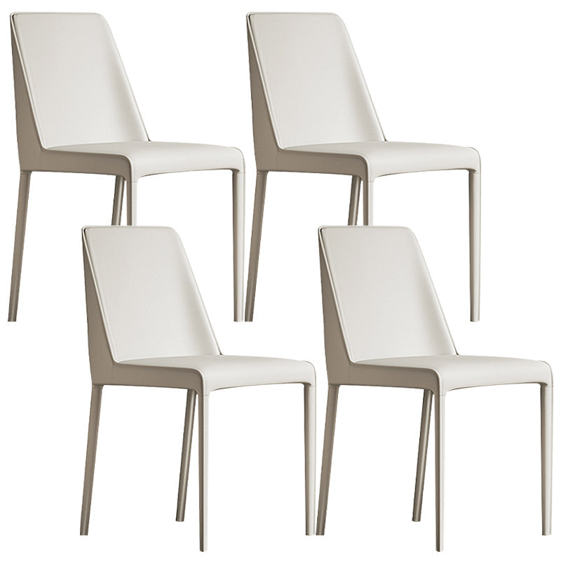 Contemporary Home Upholstered Side Chair Matte Finish Dining Chair Ivory 4 Piece Set Clearhalo 'Dining Chairs' 'Dining Tables & Seating' 'dining_chair' 'furn' 'furn_dining_chair' 'Furniture' 'Kitchen & Dining Furniture' 6138592