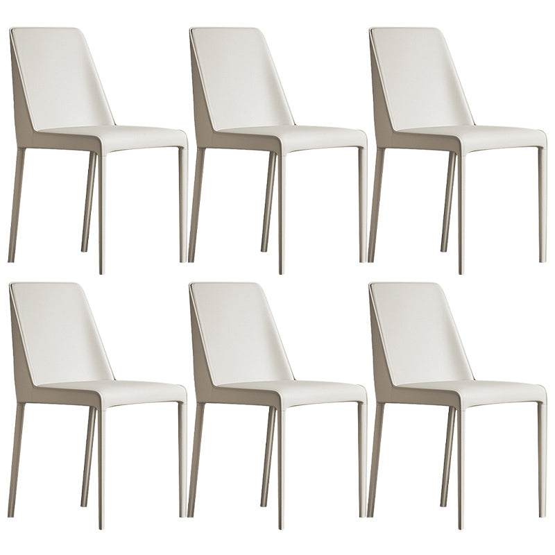 Contemporary Home Upholstered Side Chair Matte Finish Dining Chair Ivory 6 Piece Set Clearhalo 'Dining Chairs' 'Dining Tables & Seating' 'dining_chair' 'furn' 'furn_dining_chair' 'Furniture' 'Kitchen & Dining Furniture' 6138595