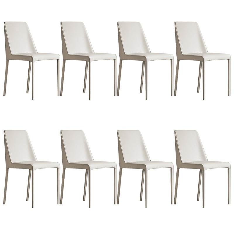 Contemporary Home Upholstered Side Chair Matte Finish Dining Chair Ivory 8 Piece Set Clearhalo 'Dining Chairs' 'Dining Tables & Seating' 'dining_chair' 'furn' 'furn_dining_chair' 'Furniture' 'Kitchen & Dining Furniture' 6138596