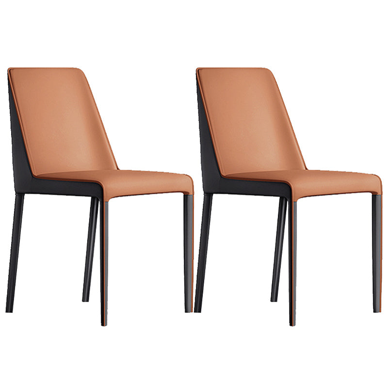 Contemporary Home Upholstered Side Chair Matte Finish Dining Chair Brown 2 Piece Set Clearhalo 'Dining Chairs' 'Dining Tables & Seating' 'dining_chair' 'furn' 'furn_dining_chair' 'Furniture' 'Kitchen & Dining Furniture' 6138601