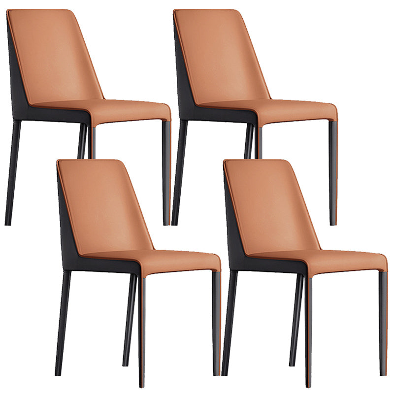 Contemporary Home Upholstered Side Chair Matte Finish Dining Chair Brown 4 Piece Set Clearhalo 'Dining Chairs' 'Dining Tables & Seating' 'dining_chair' 'furn' 'furn_dining_chair' 'Furniture' 'Kitchen & Dining Furniture' 6138603