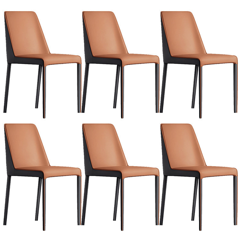 Contemporary Home Upholstered Side Chair Matte Finish Dining Chair Brown 6 Piece Set Clearhalo 'Dining Chairs' 'Dining Tables & Seating' 'dining_chair' 'furn' 'furn_dining_chair' 'Furniture' 'Kitchen & Dining Furniture' 6138605