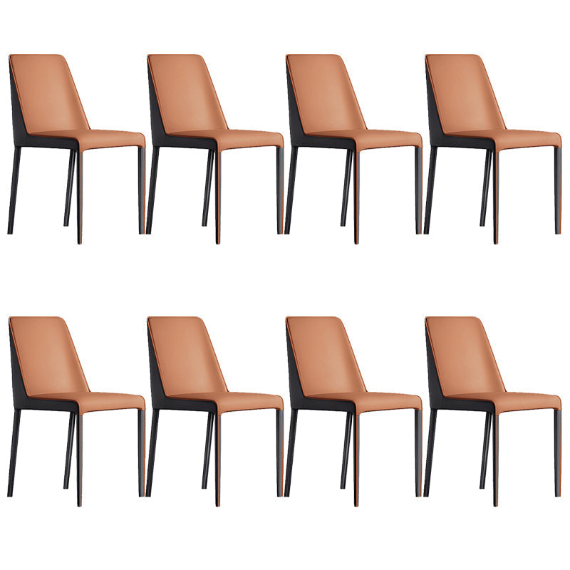 Contemporary Home Upholstered Side Chair Matte Finish Dining Chair Brown 8 Piece Set Clearhalo 'Dining Chairs' 'Dining Tables & Seating' 'dining_chair' 'furn' 'furn_dining_chair' 'Furniture' 'Kitchen & Dining Furniture' 6138606