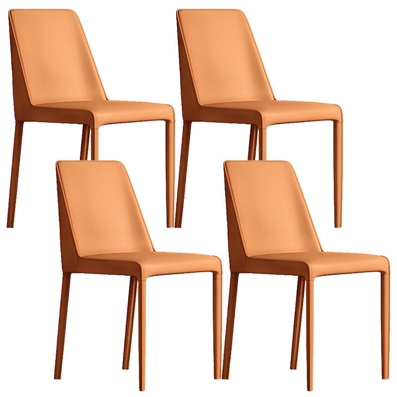 Contemporary Home Upholstered Side Chair Matte Finish Dining Chair Orange 4 Piece Set Clearhalo 'Dining Chairs' 'Dining Tables & Seating' 'dining_chair' 'furn' 'furn_dining_chair' 'Furniture' 'Kitchen & Dining Furniture' 6138609