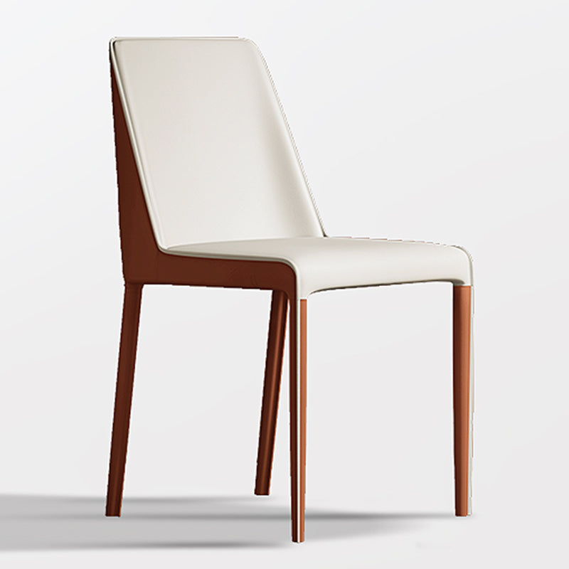 Contemporary Home Upholstered Side Chair Matte Finish Dining Chair Off-White 1 Piece Clearhalo 'Dining Chairs' 'Dining Tables & Seating' 'dining_chair' 'furn' 'furn_dining_chair' 'Furniture' 'Kitchen & Dining Furniture' 6138612