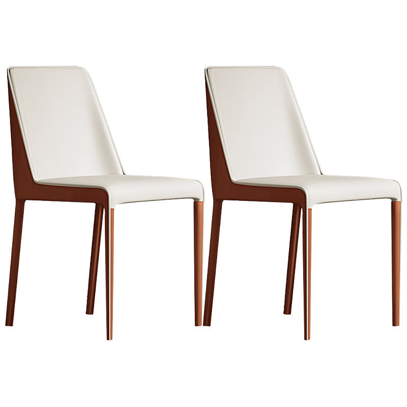 Contemporary Home Upholstered Side Chair Matte Finish Dining Chair Off-White 2 Piece Set Clearhalo 'Dining Chairs' 'Dining Tables & Seating' 'dining_chair' 'furn' 'furn_dining_chair' 'Furniture' 'Kitchen & Dining Furniture' 6138613