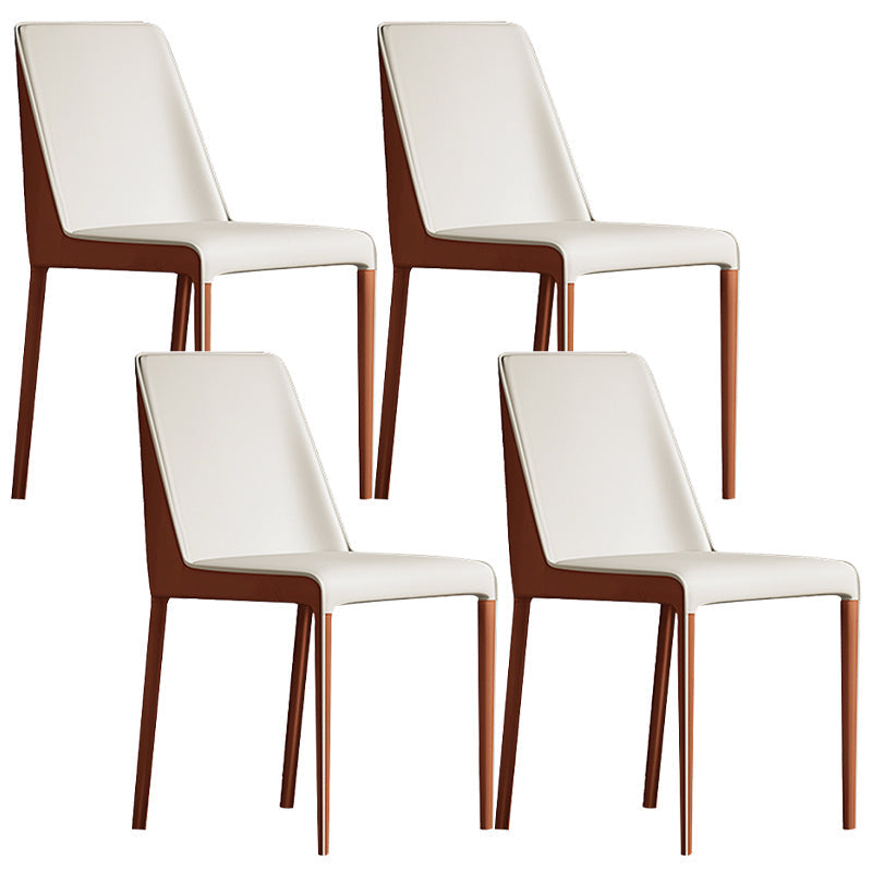 Contemporary Home Upholstered Side Chair Matte Finish Dining Chair Off-White 4 Piece Set Clearhalo 'Dining Chairs' 'Dining Tables & Seating' 'dining_chair' 'furn' 'furn_dining_chair' 'Furniture' 'Kitchen & Dining Furniture' 6138614