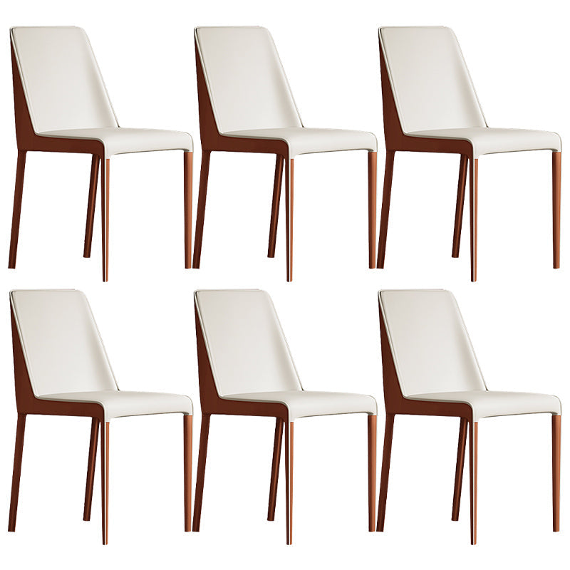 Contemporary Home Upholstered Side Chair Matte Finish Dining Chair Off-White 6 Piece Set Clearhalo 'Dining Chairs' 'Dining Tables & Seating' 'dining_chair' 'furn' 'furn_dining_chair' 'Furniture' 'Kitchen & Dining Furniture' 6138615