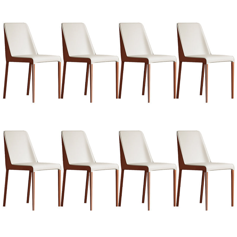 Contemporary Home Upholstered Side Chair Matte Finish Dining Chair Off-White 8 Piece Set Clearhalo 'Dining Chairs' 'Dining Tables & Seating' 'dining_chair' 'furn' 'furn_dining_chair' 'Furniture' 'Kitchen & Dining Furniture' 6138616