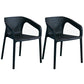 Modern Style Plastic Dining Armchair Open Back Stackable Dining Arm Chair