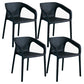 Modern Style Plastic Dining Armchair Open Back Stackable Dining Arm Chair