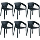 Modern Style Plastic Dining Armchair Open Back Stackable Dining Arm Chair