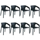 Modern Style Plastic Dining Armchair Open Back Stackable Dining Arm Chair