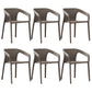 Modern Style Plastic Dining Armchair Open Back Stackable Dining Arm Chair