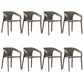 Modern Style Plastic Dining Armchair Open Back Stackable Dining Arm Chair