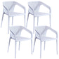 Modern Style Plastic Dining Armchair Open Back Stackable Dining Arm Chair