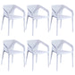 Modern Style Plastic Dining Armchair Open Back Stackable Dining Arm Chair