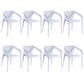 Modern Style Plastic Dining Armchair Open Back Stackable Dining Arm Chair