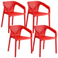 Modern Style Plastic Dining Armchair Open Back Stackable Dining Arm Chair