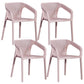 Modern Style Plastic Dining Armchair Open Back Stackable Dining Arm Chair