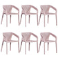 Modern Style Plastic Dining Armchair Open Back Stackable Dining Arm Chair