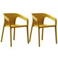 Modern Style Plastic Dining Armchair Open Back Stackable Dining Arm Chair