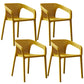 Modern Style Plastic Dining Armchair Open Back Stackable Dining Arm Chair