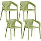 Modern Style Plastic Dining Armchair Open Back Stackable Dining Arm Chair