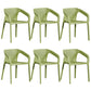 Modern Style Plastic Dining Armchair Open Back Stackable Dining Arm Chair