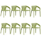 Modern Style Plastic Dining Armchair Open Back Stackable Dining Arm Chair