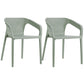 Modern Style Plastic Dining Armchair Open Back Stackable Dining Arm Chair