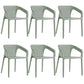 Modern Style Plastic Dining Armchair Open Back Stackable Dining Arm Chair