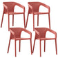 Modern Style Plastic Dining Armchair Open Back Stackable Dining Arm Chair