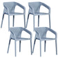 Modern Style Plastic Dining Armchair Open Back Stackable Dining Arm Chair