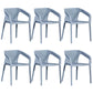 Modern Style Plastic Dining Armchair Open Back Stackable Dining Arm Chair