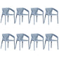 Modern Style Plastic Dining Armchair Open Back Stackable Dining Arm Chair