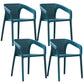 Modern Style Plastic Dining Armchair Open Back Stackable Dining Arm Chair