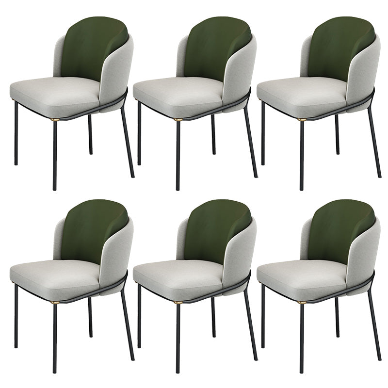 Industrial Style Home Side Chair Upholstered Dining Chair with Metal Leg