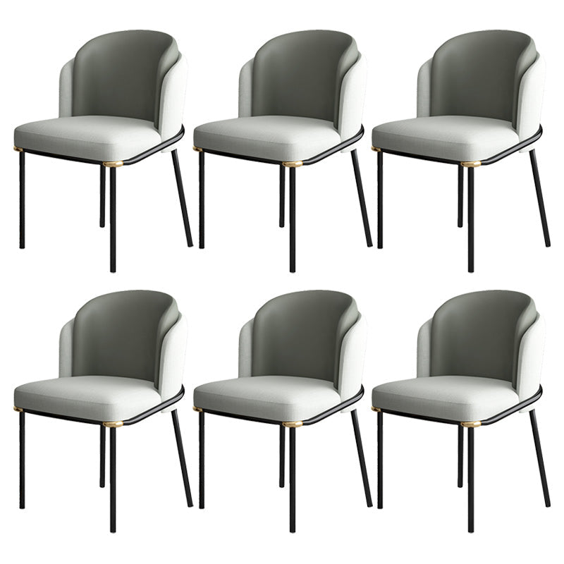 Industrial Style Home Side Chair Upholstered Dining Chair with Metal Leg